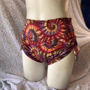 Athletic Purple and Red High-Waisted Shorts
